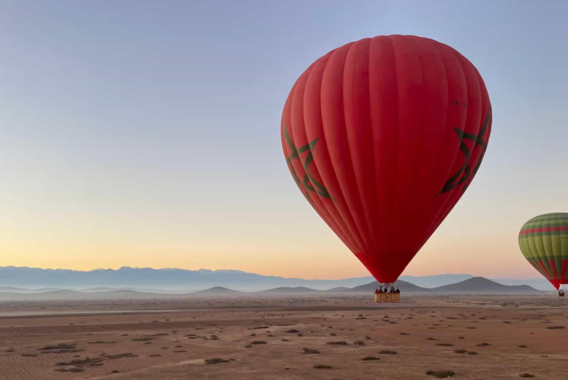 hot air balloon ride at sunrise