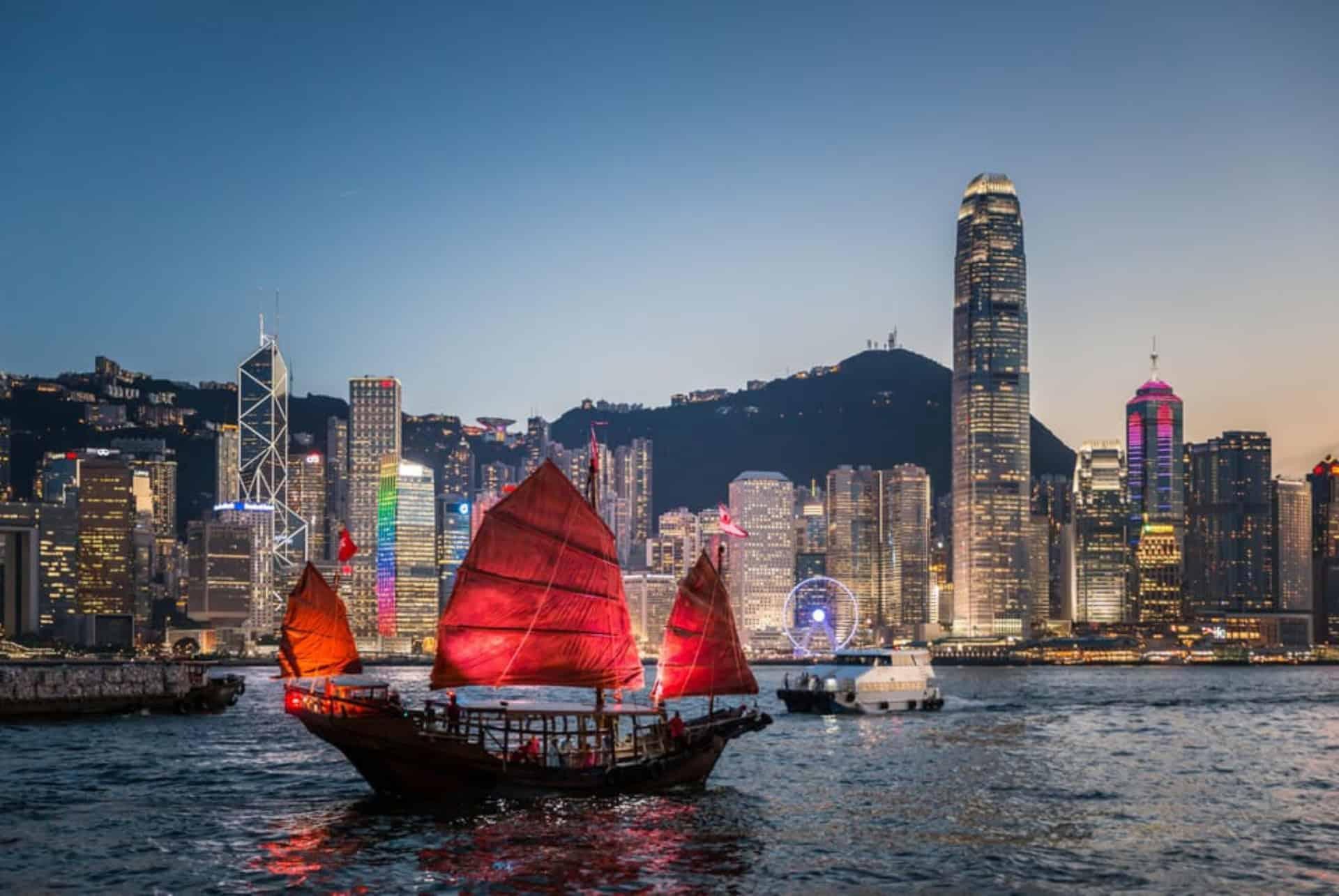 cruise aboard the Dukling at Victoria Harbour