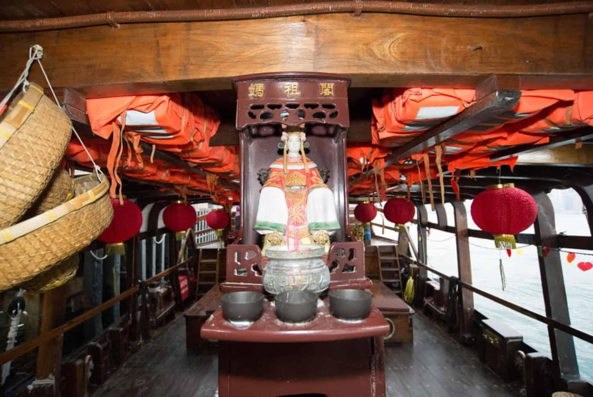 interior of the Dukling boat
