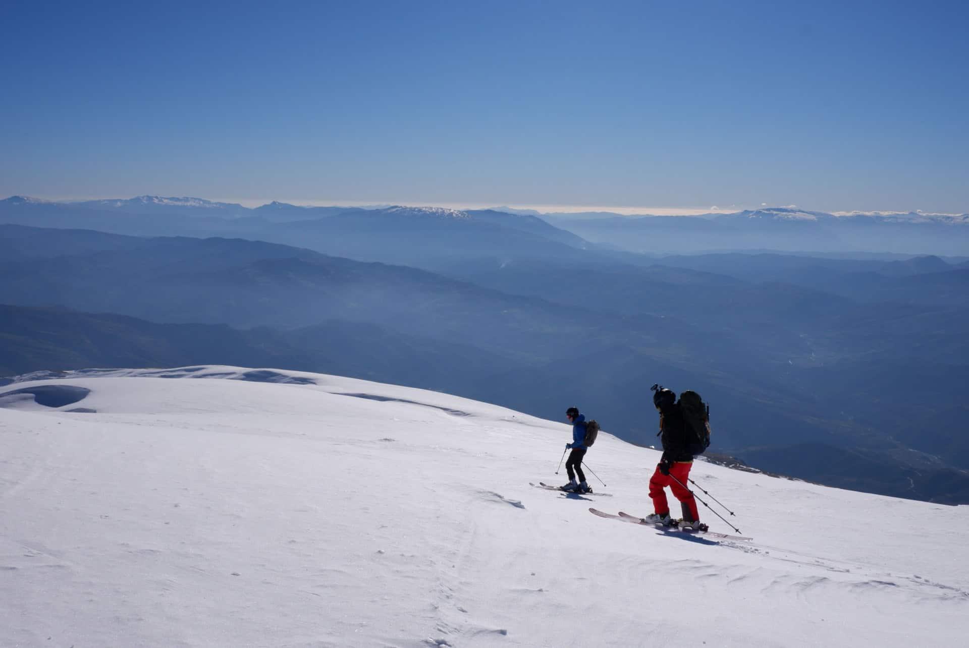 skiing in the winter mountains albania
