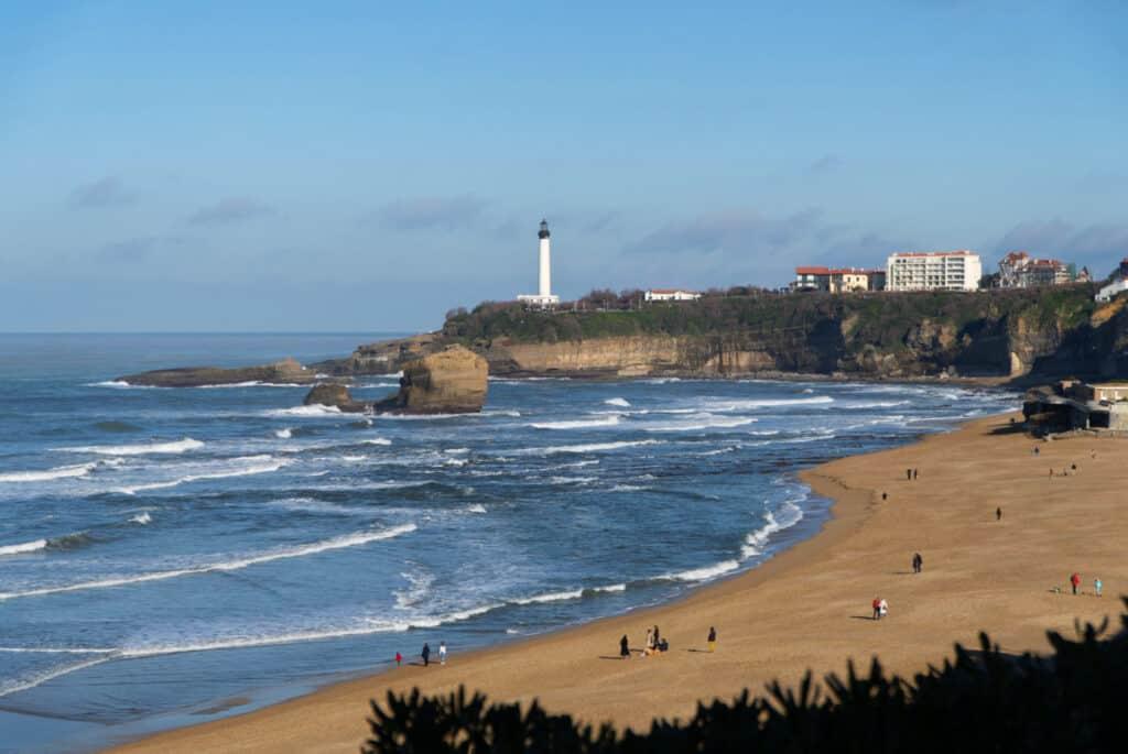 beach biarritz in winter