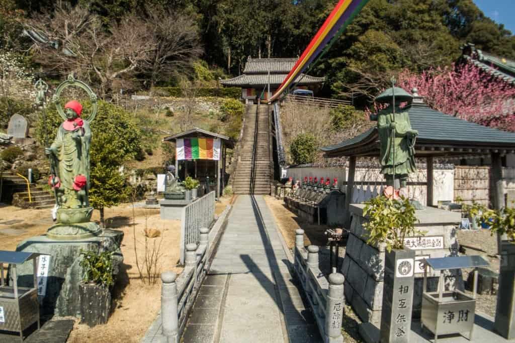 Shikoku, pilgrimage, pilgrim, family, baby, Japan, travel, henro, ohenro, temple, temple 22, 22, twenty-two, flag, Buddhism, Buddha, Kukai