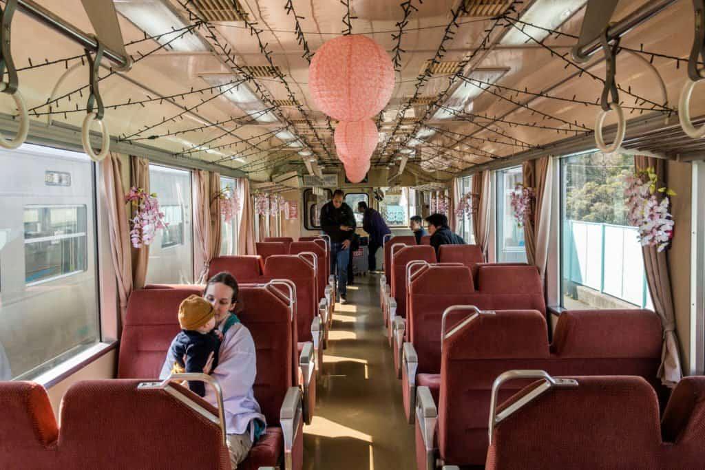 Shikoku, pilgrimage, pilgrim, family, baby, Japan, travel, sakura, train