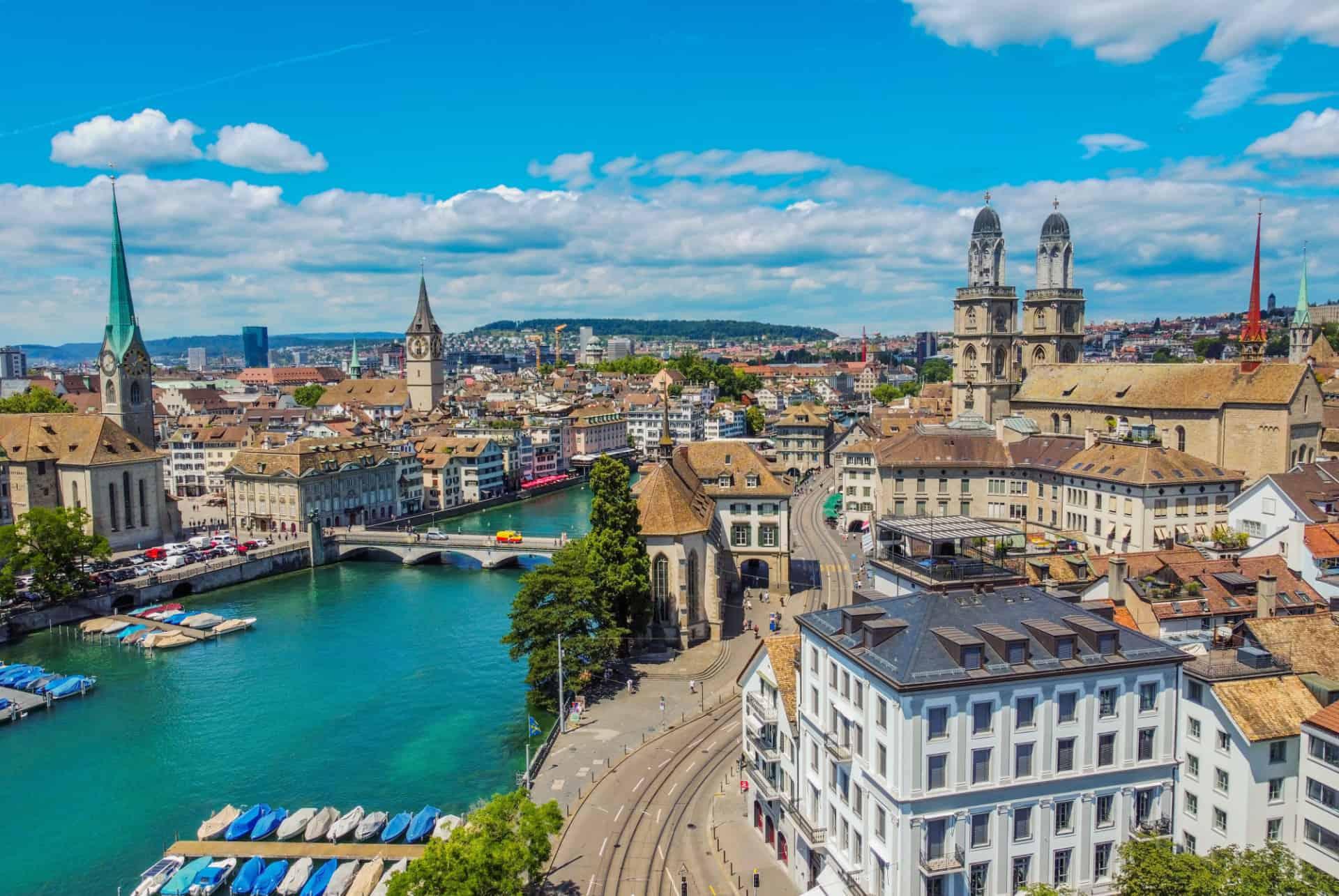 aerial view of zurich