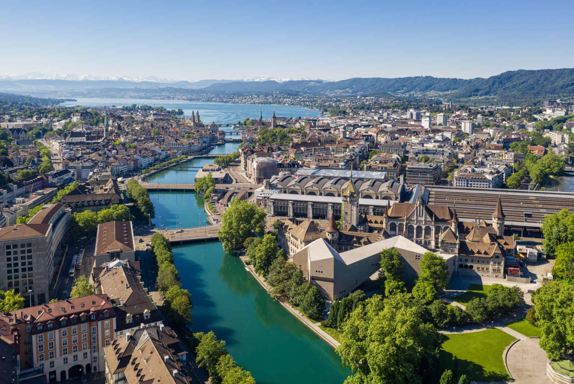 aerial view limmat stay zurich