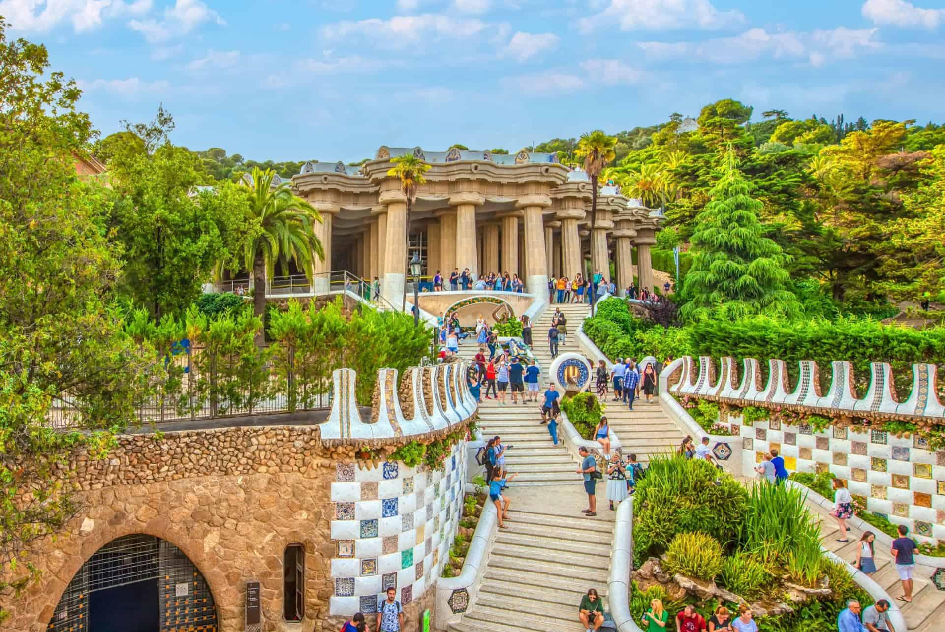 park guell barcelona in june