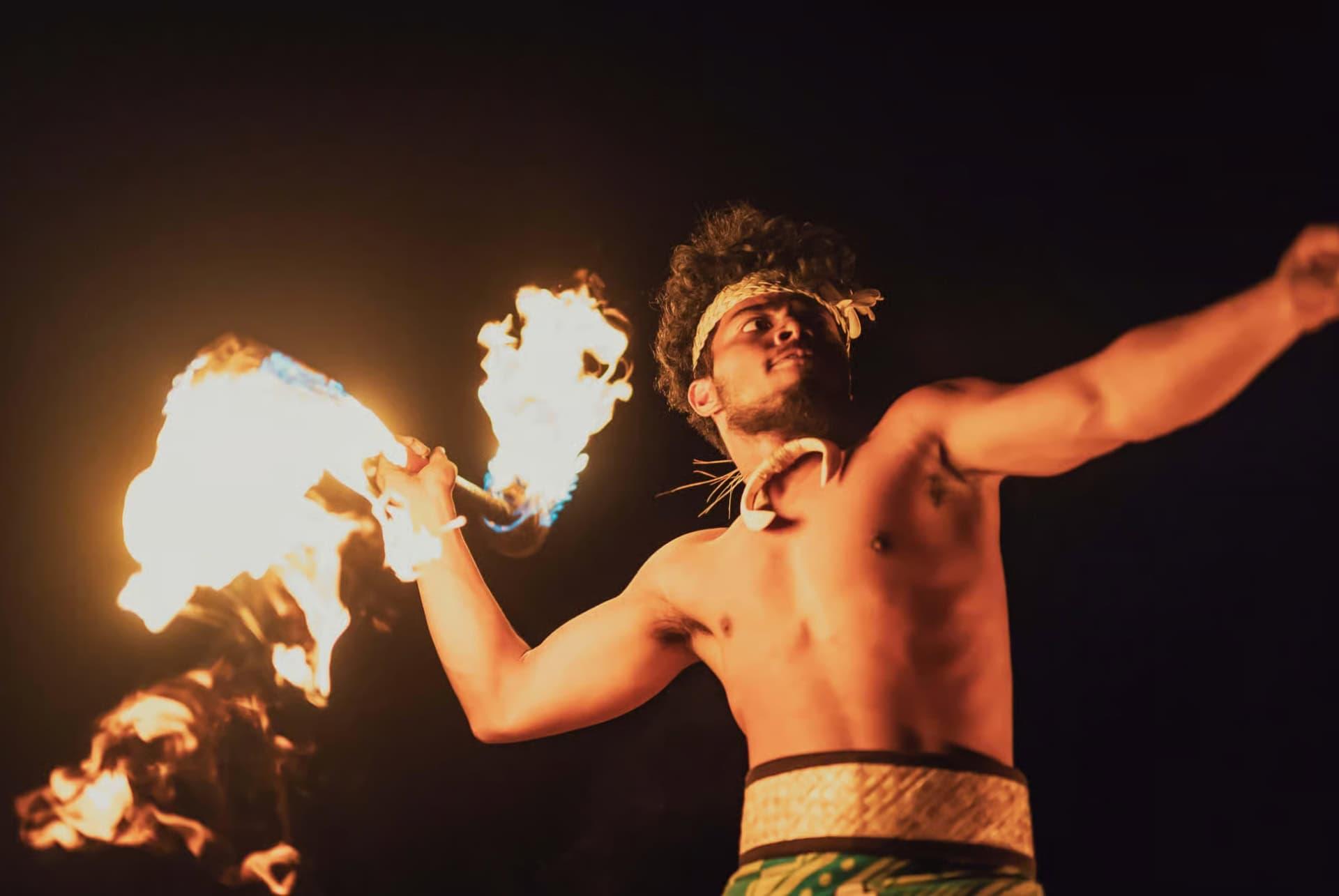 Traditional fire dancing
