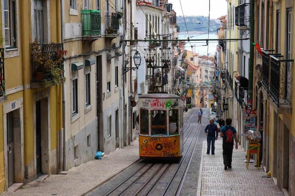 Lisbon, Portugal, trams, elevators, funiculars
