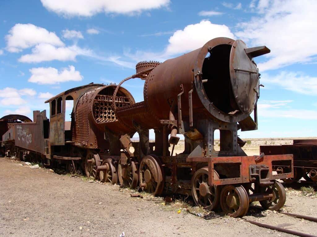 Train graveyard, Uyuni, Bolivia