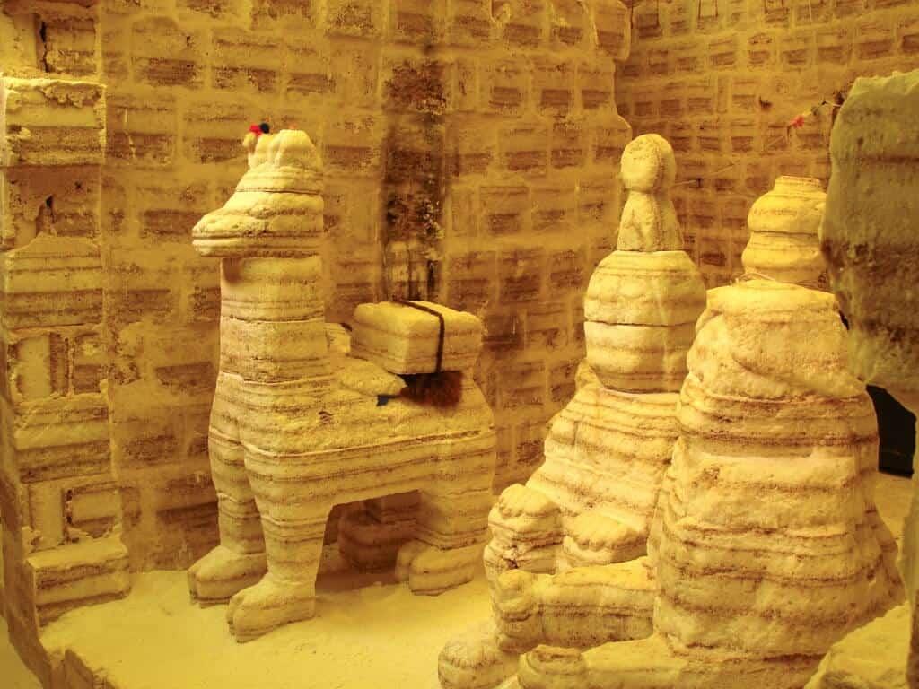 llama salt sculptures, Salar de Uyuni, Bolivia