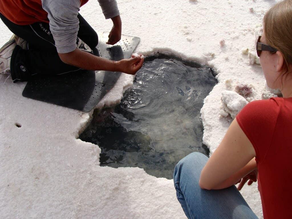 Salar de Uyuni, Bolivia, salt crystals