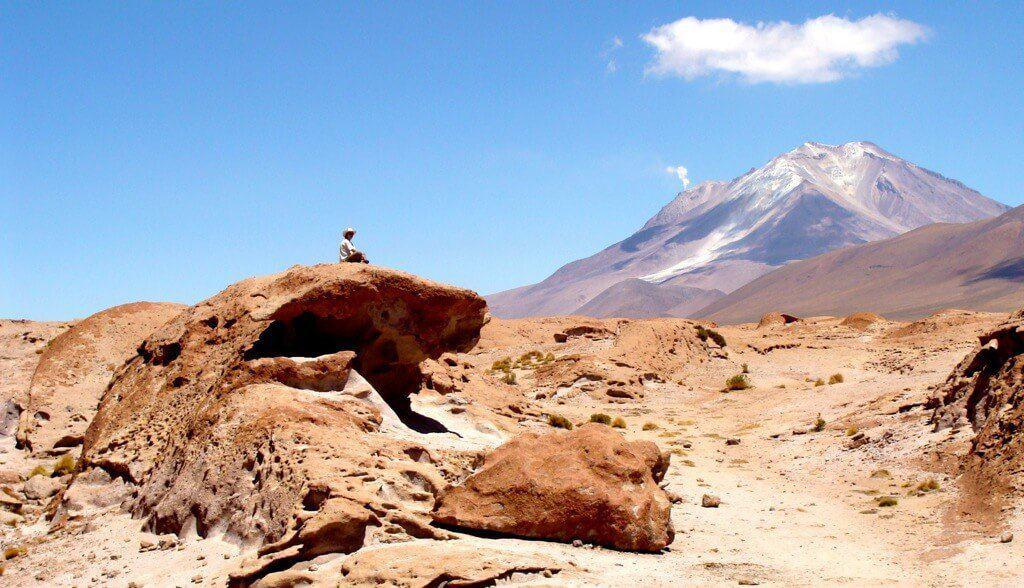 Volcano Ollagüe, lava wave, Bolivia, Chile