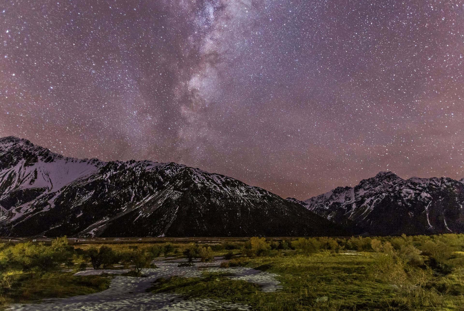 aoraki starry sky new zealand
