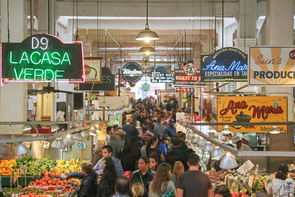 Grand Central Market activities in Los Angeles
