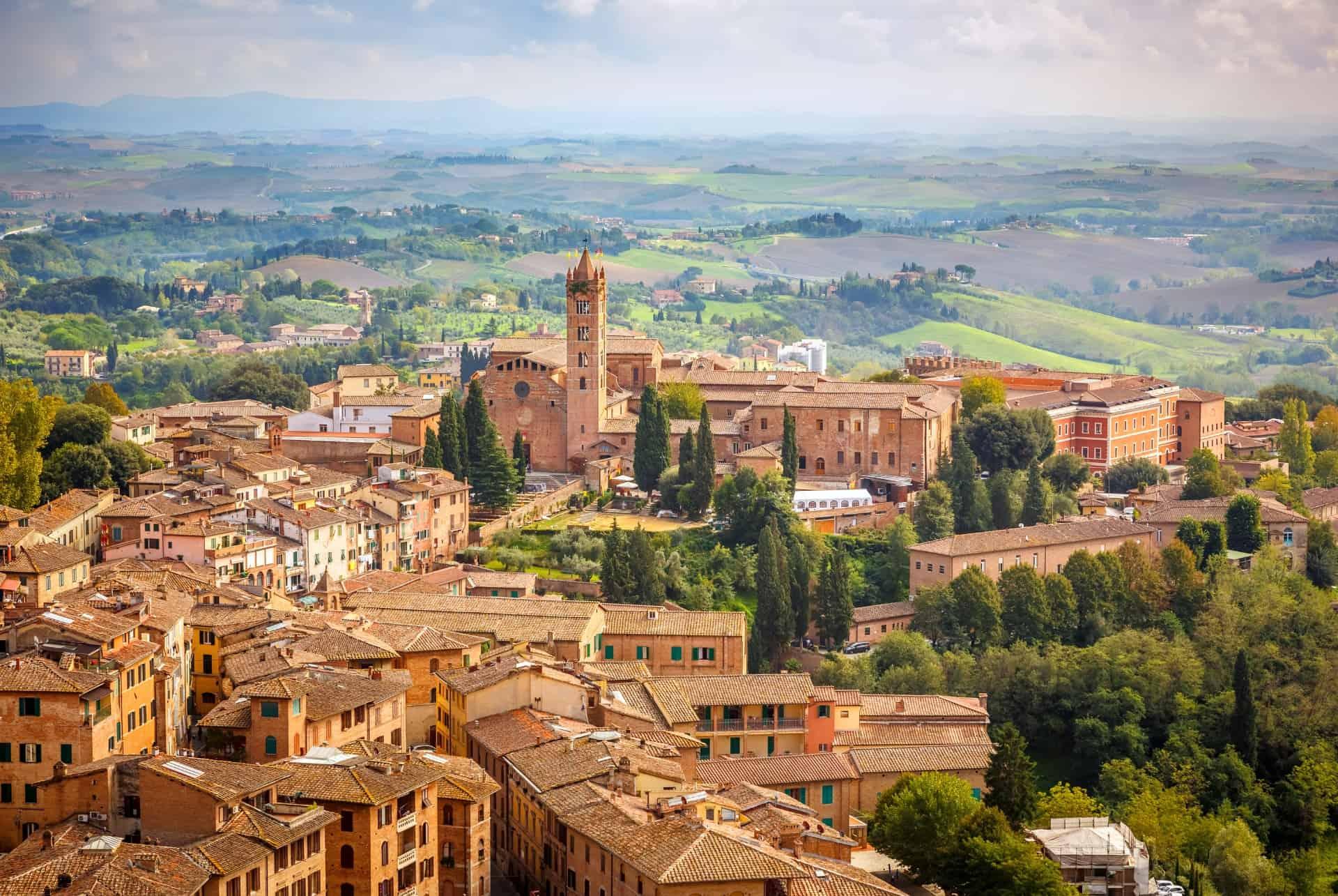 aerial view of Siena