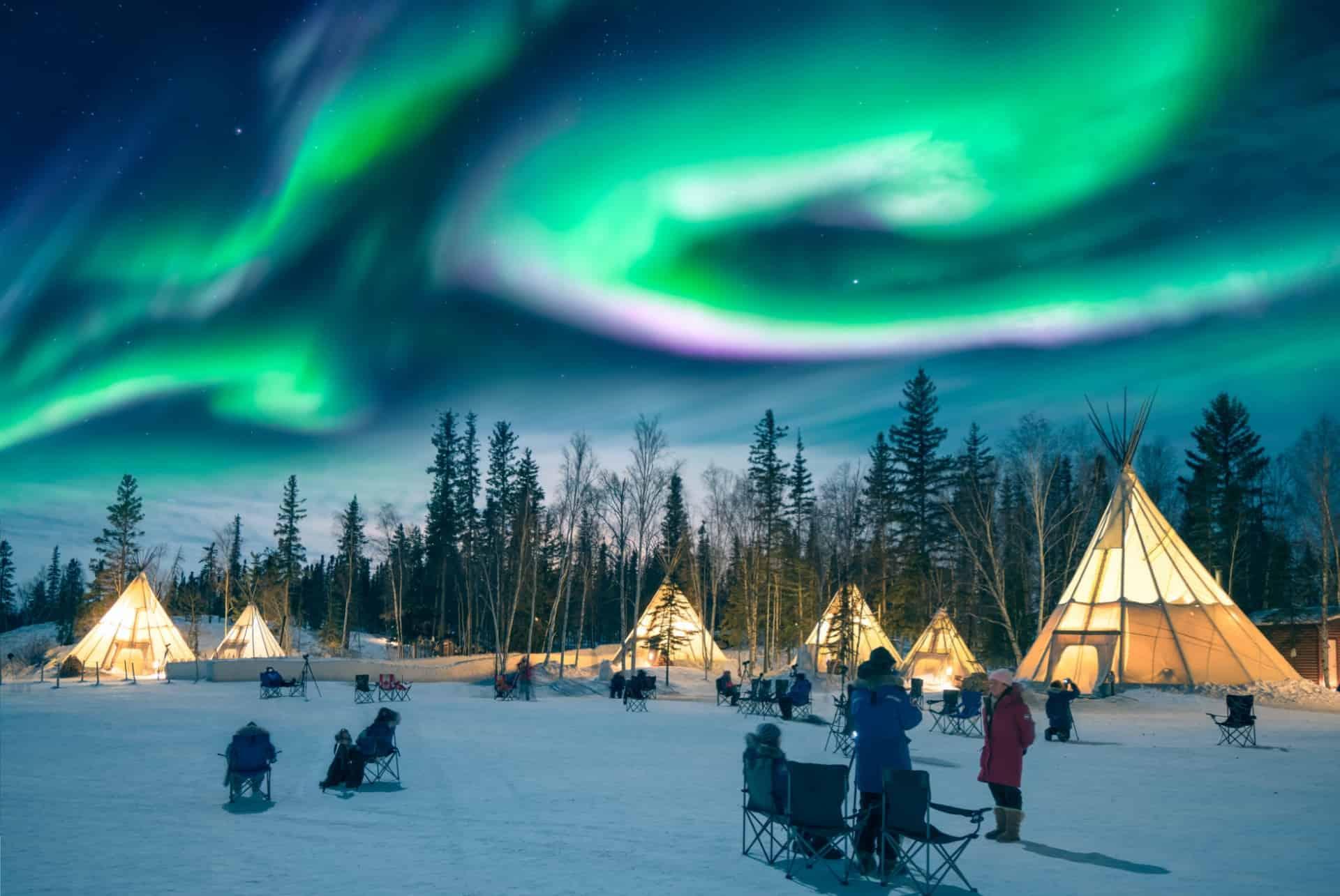 where to see the northern lights village