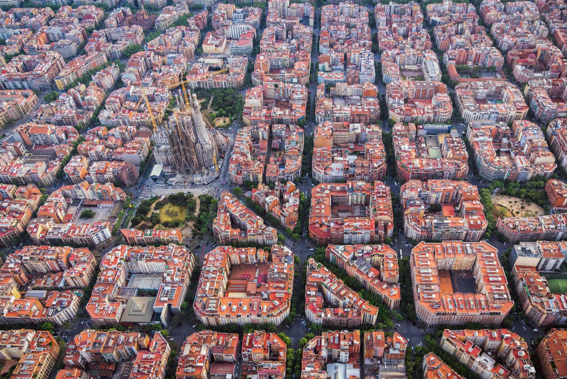 where to stay in barcelona aerial view