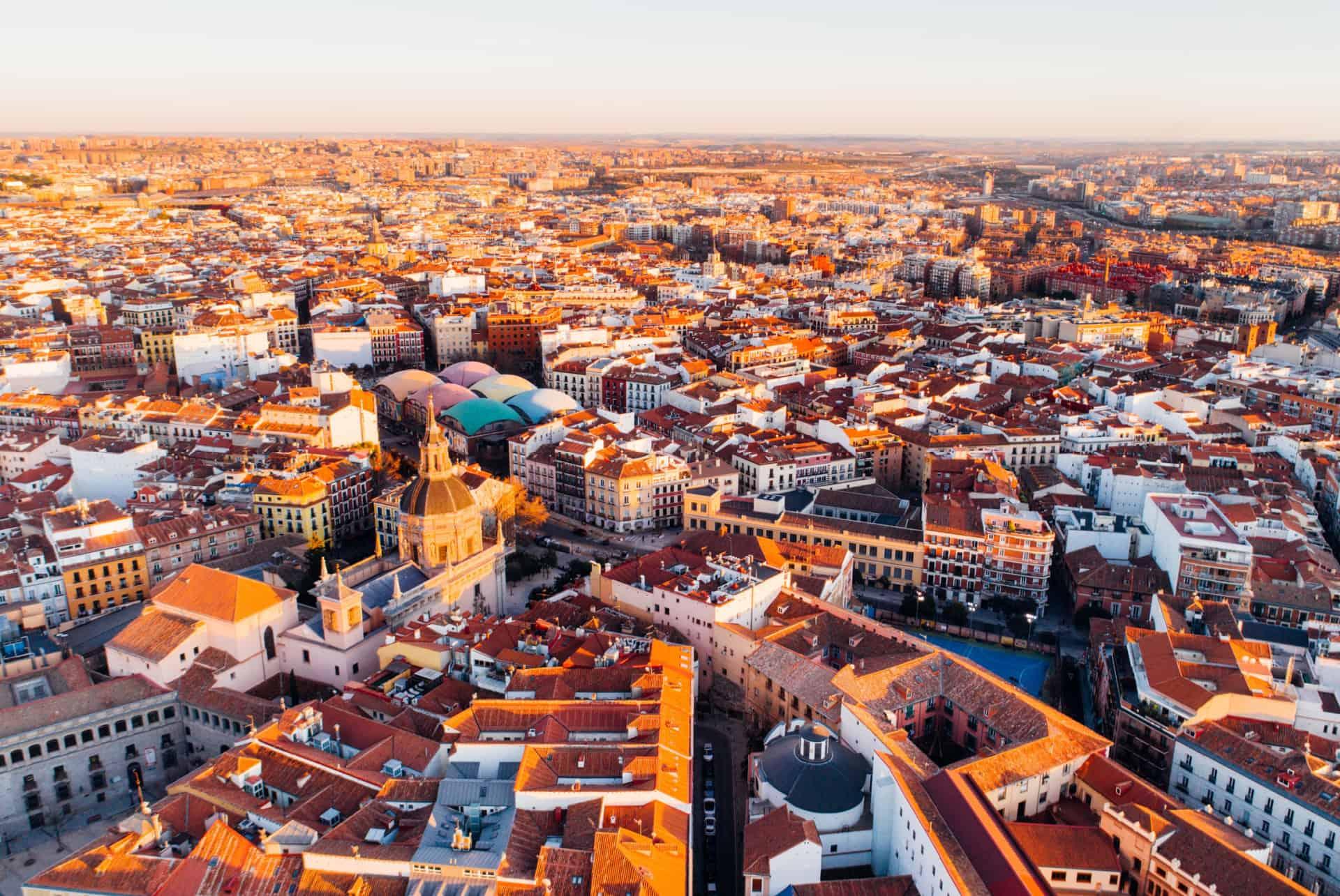 aerial view of madrid