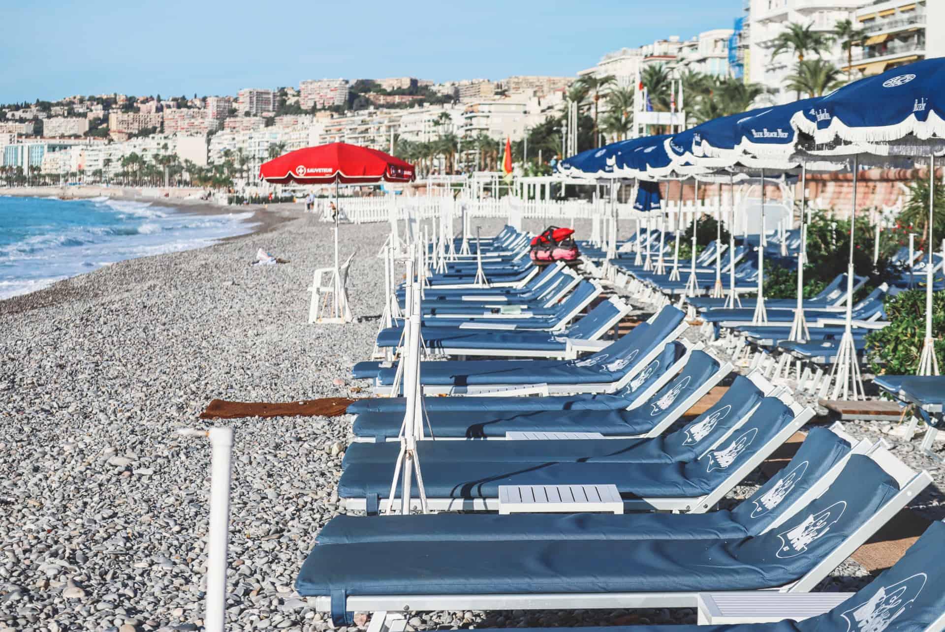 southern or northern beaches of France nice